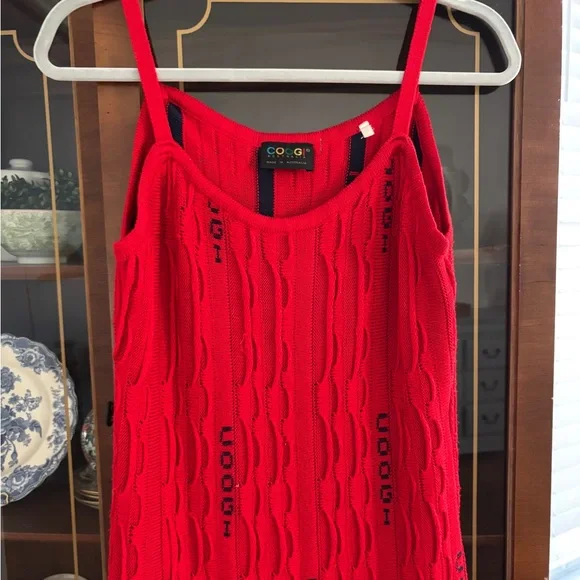Vintage Coogi Brand 90’s Red Spaghetti Strap Knit Dress Women's - Picture 8 of 8
